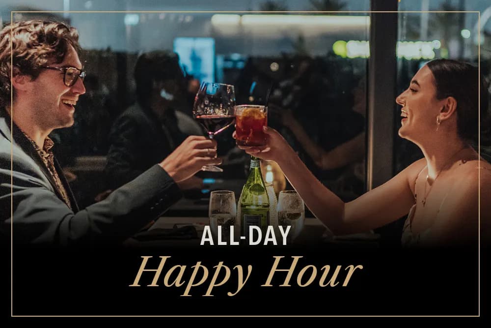 Fogo de Chão promotional image of guests enjoying all-day happy hour