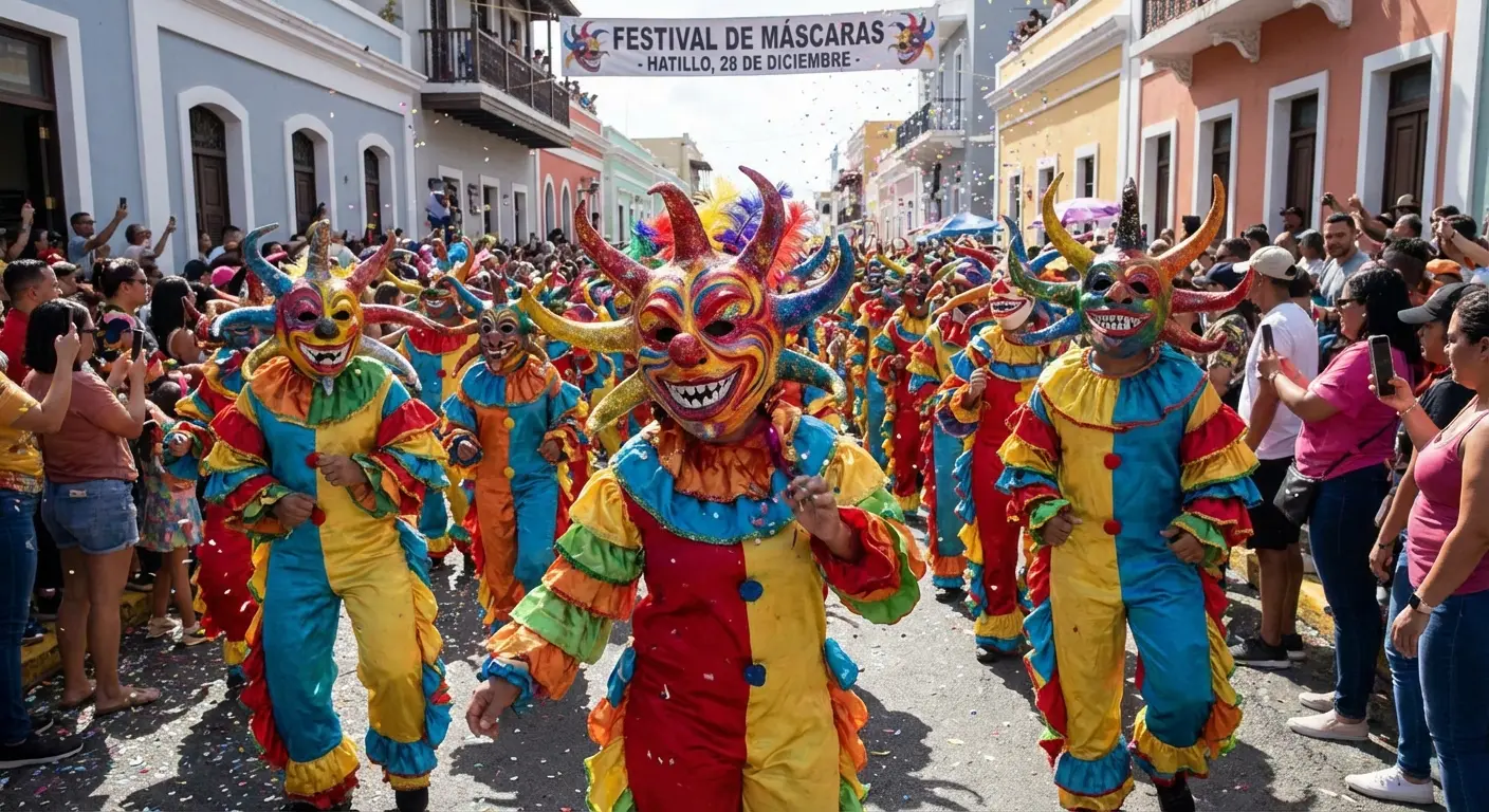 Colorful masks and costumes at the Hatillo Masks Festival